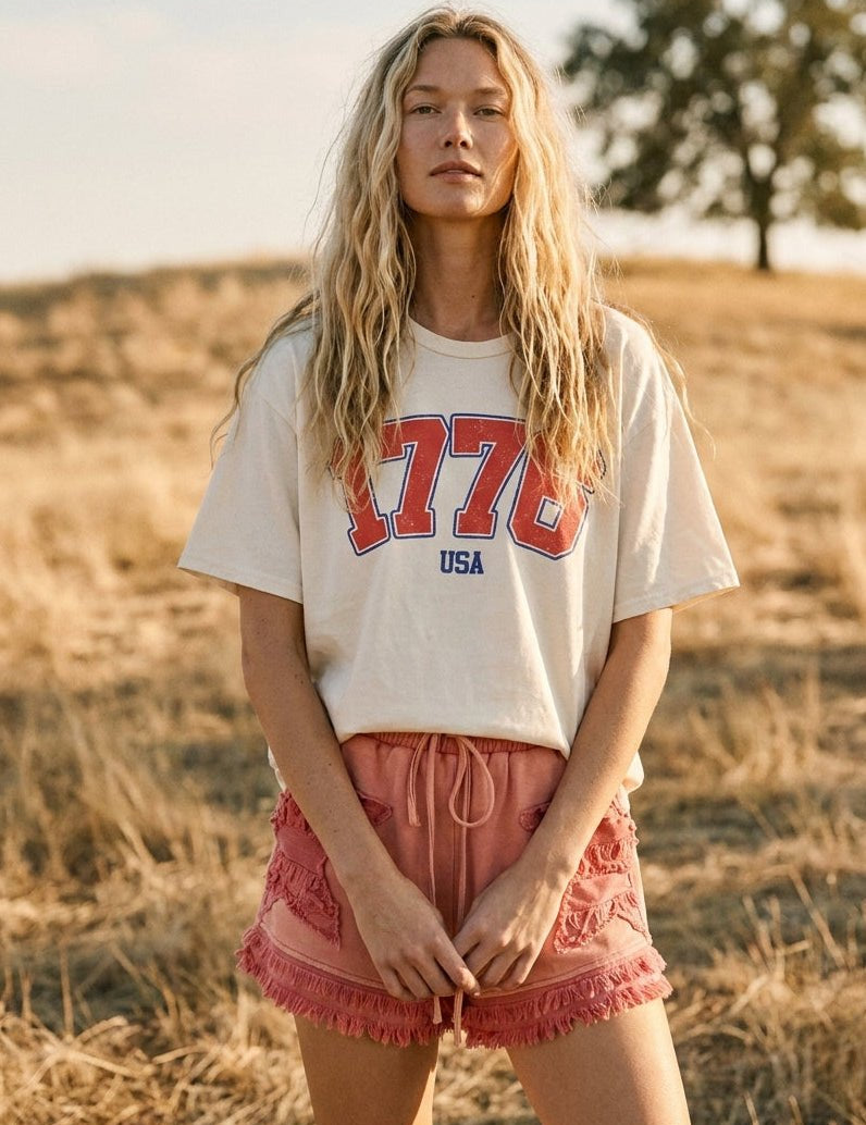 1776 USA Oversized Graphic Tee - Westly