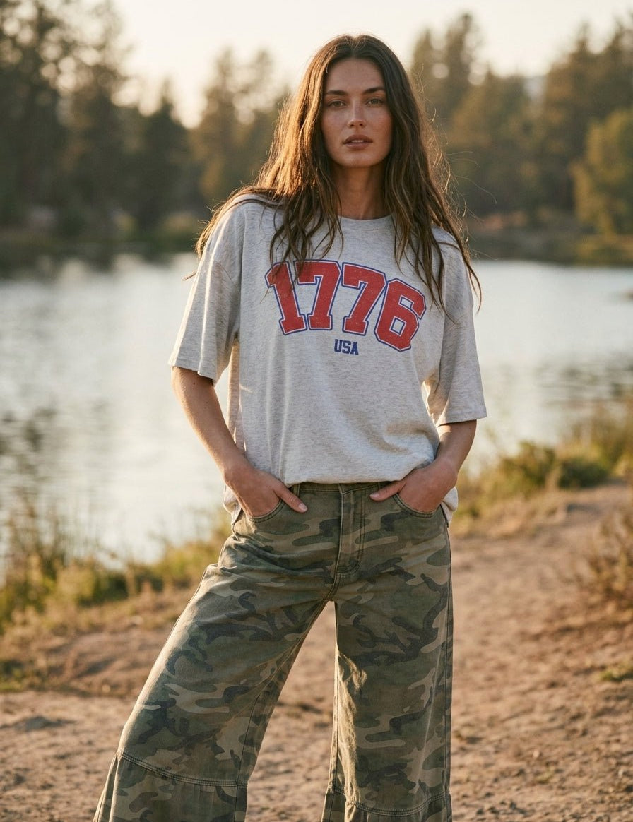 1776 USA Oversized Graphic Tee - Westly