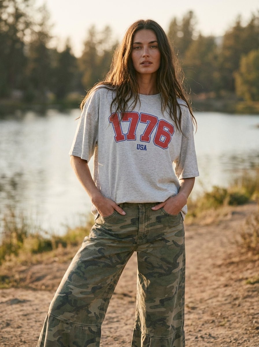 1776 USA Oversized Graphic Tee - Westly