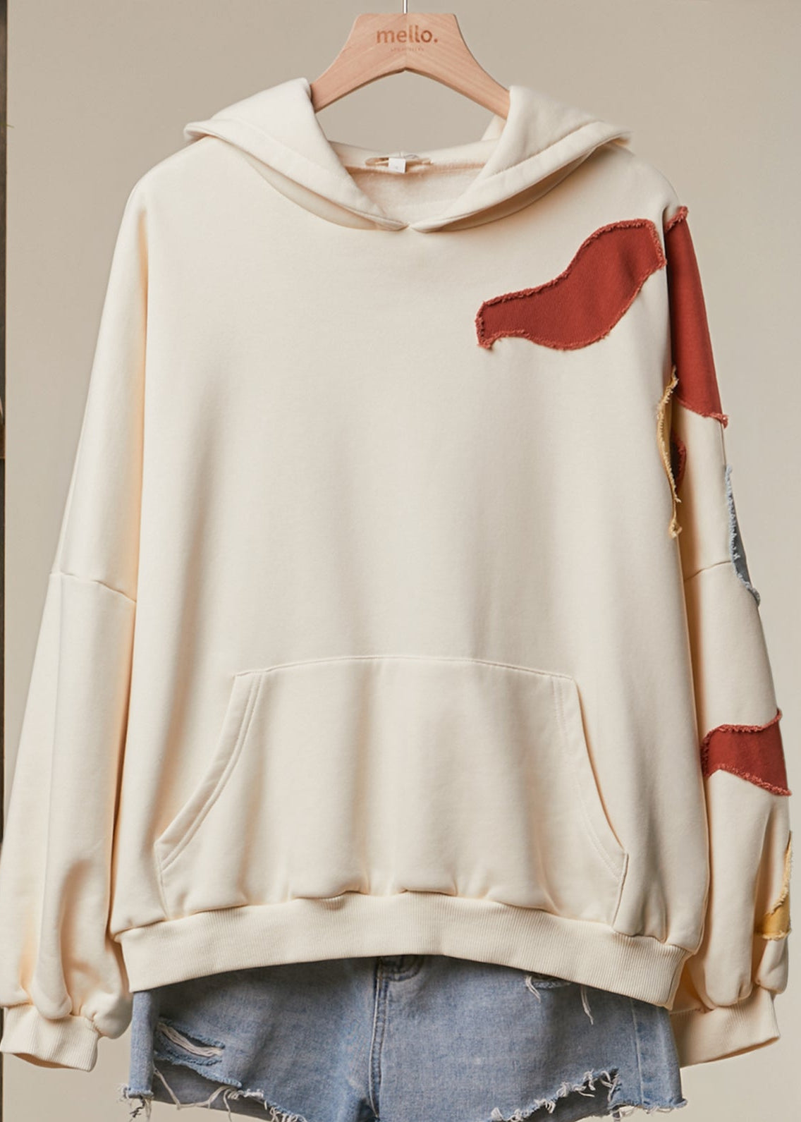 Autumn Skies Abstract Patchwork Hoodie