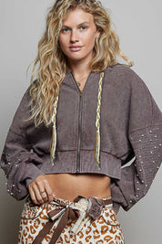 All That Glitters Thermal Cropped Hoodie