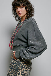 All That Glitters Thermal Cropped Hoodie