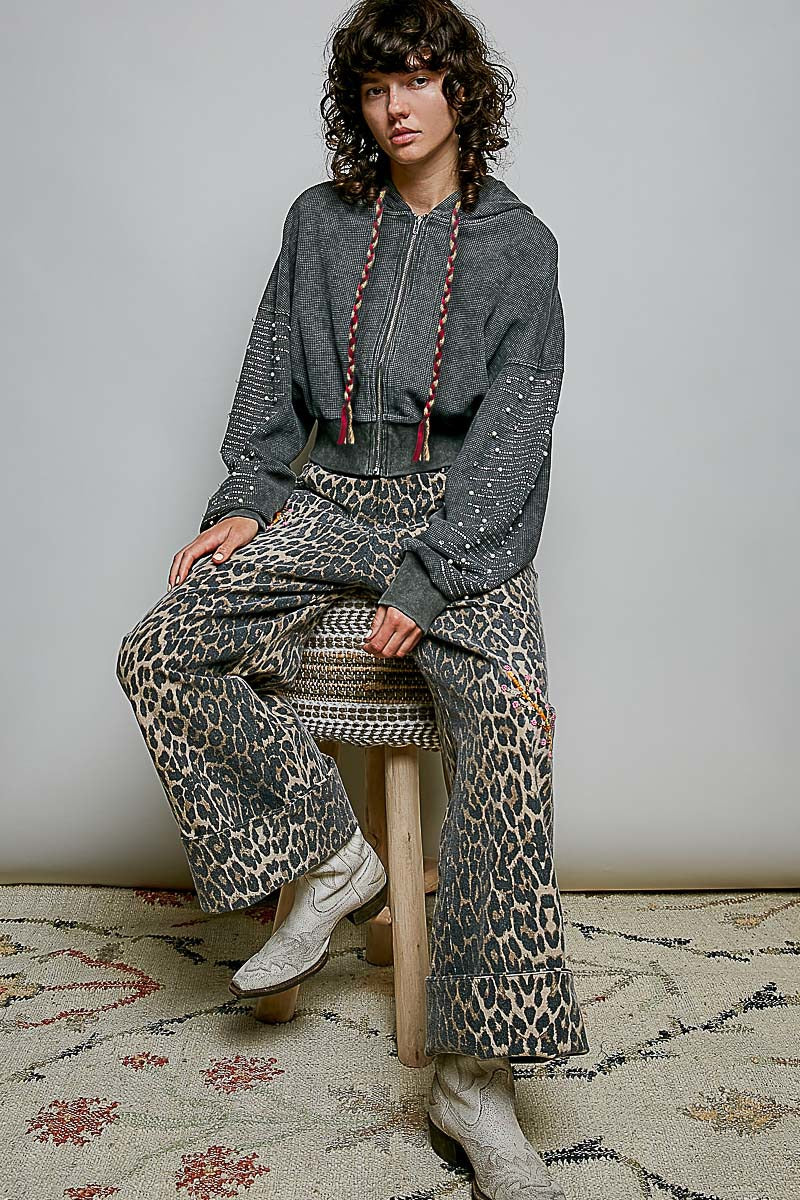 All That Glitters Thermal Cropped Hoodie