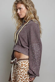 All That Glitters Thermal Cropped Hoodie