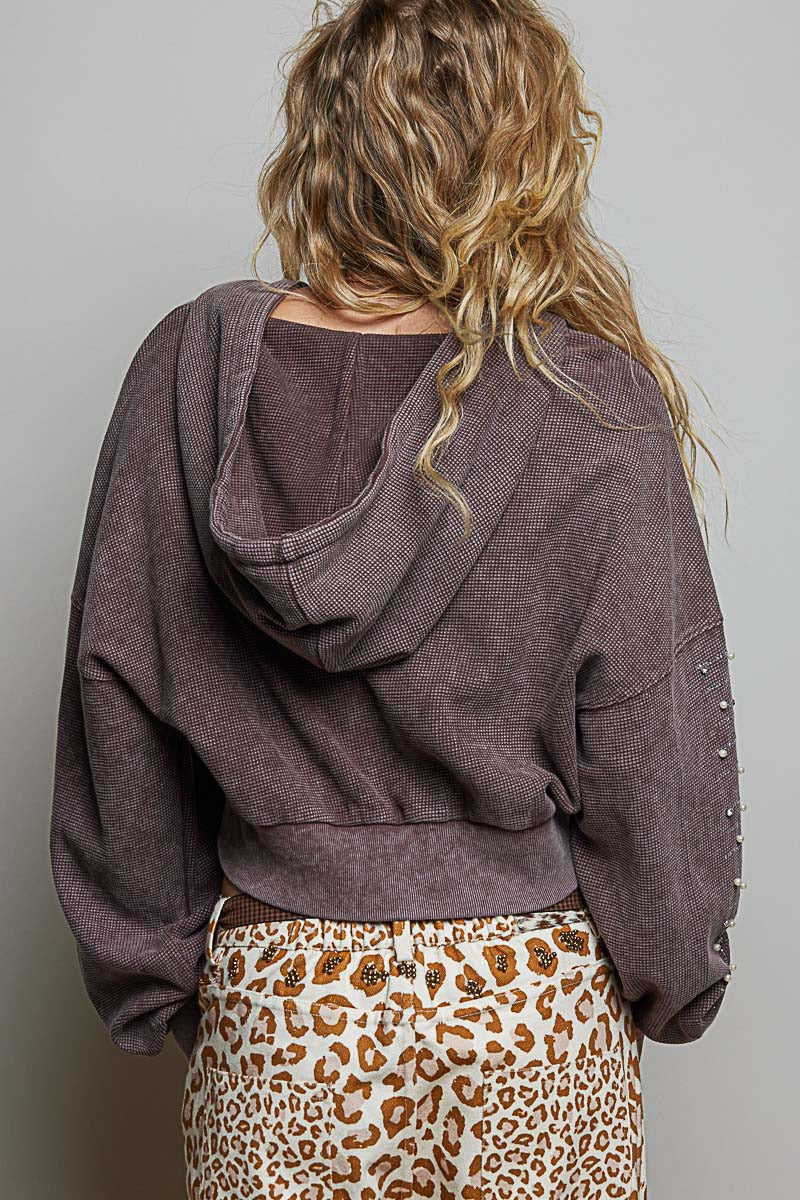All That Glitters Thermal Cropped Hoodie
