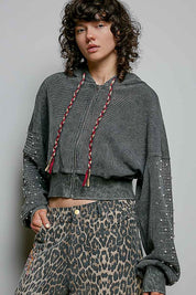 All That Glitters Thermal Cropped Hoodie