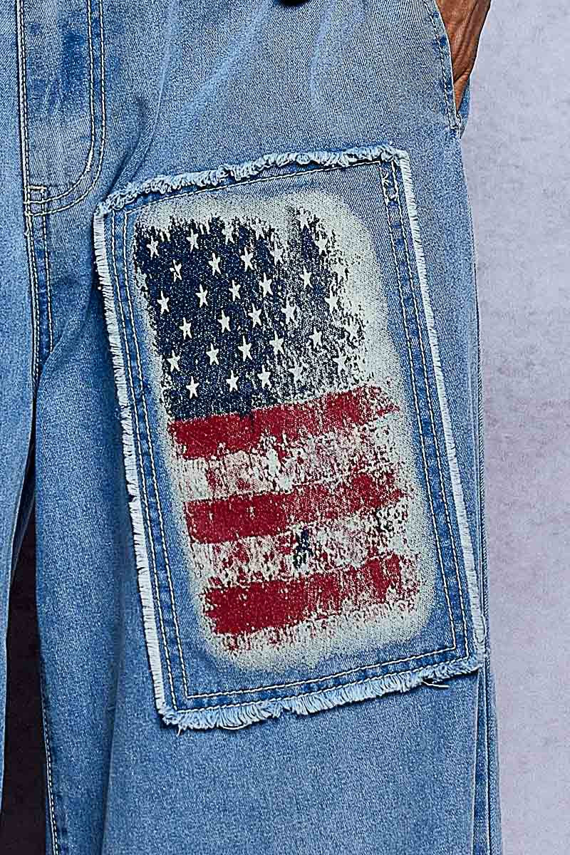 American Beauty Patchwork Wide-Leg Jeans