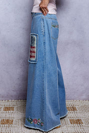 American Beauty Patchwork Wide-Leg Jeans
