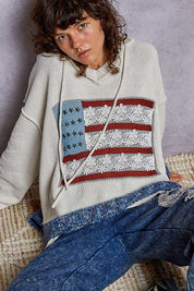 American Honey Chenille Hooded Knit Sweater