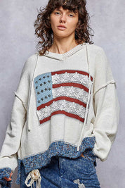 American Honey Chenille Hooded Knit Sweater