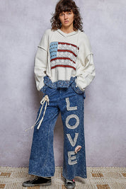American Honey Chenille Hooded Knit Sweater