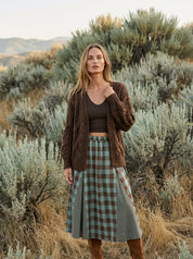 Ashford Gingham Godet Midi Skirt