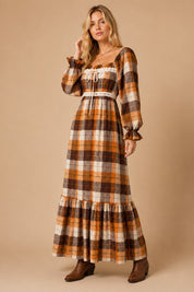 Autumn Almanac Plaid Maxi Dress