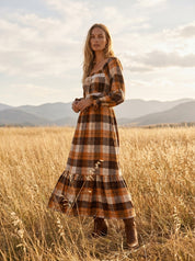 Autumn Almanac Plaid Maxi Dress