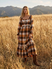 Autumn Almanac Plaid Maxi Dress