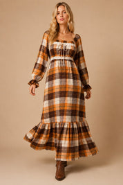 Autumn Almanac Plaid Maxi Dress