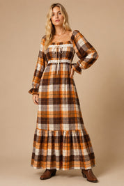 Autumn Almanac Plaid Maxi Dress