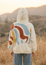Autumn Skies Abstract Patchwork Hoodie