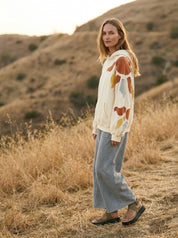 Autumn Skies Abstract Patchwork Hoodie