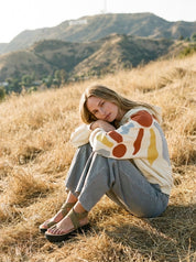 Autumn Skies Abstract Patchwork Hoodie