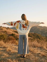 Autumn Skies Abstract Patchwork Hoodie