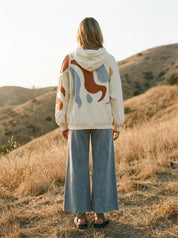 Autumn Skies Abstract Patchwork Hoodie