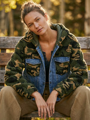 Backroads Camo Hoodie with Denim Bustier