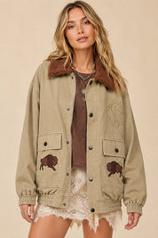 Badlands Sherpa-Collar Denim Jacket