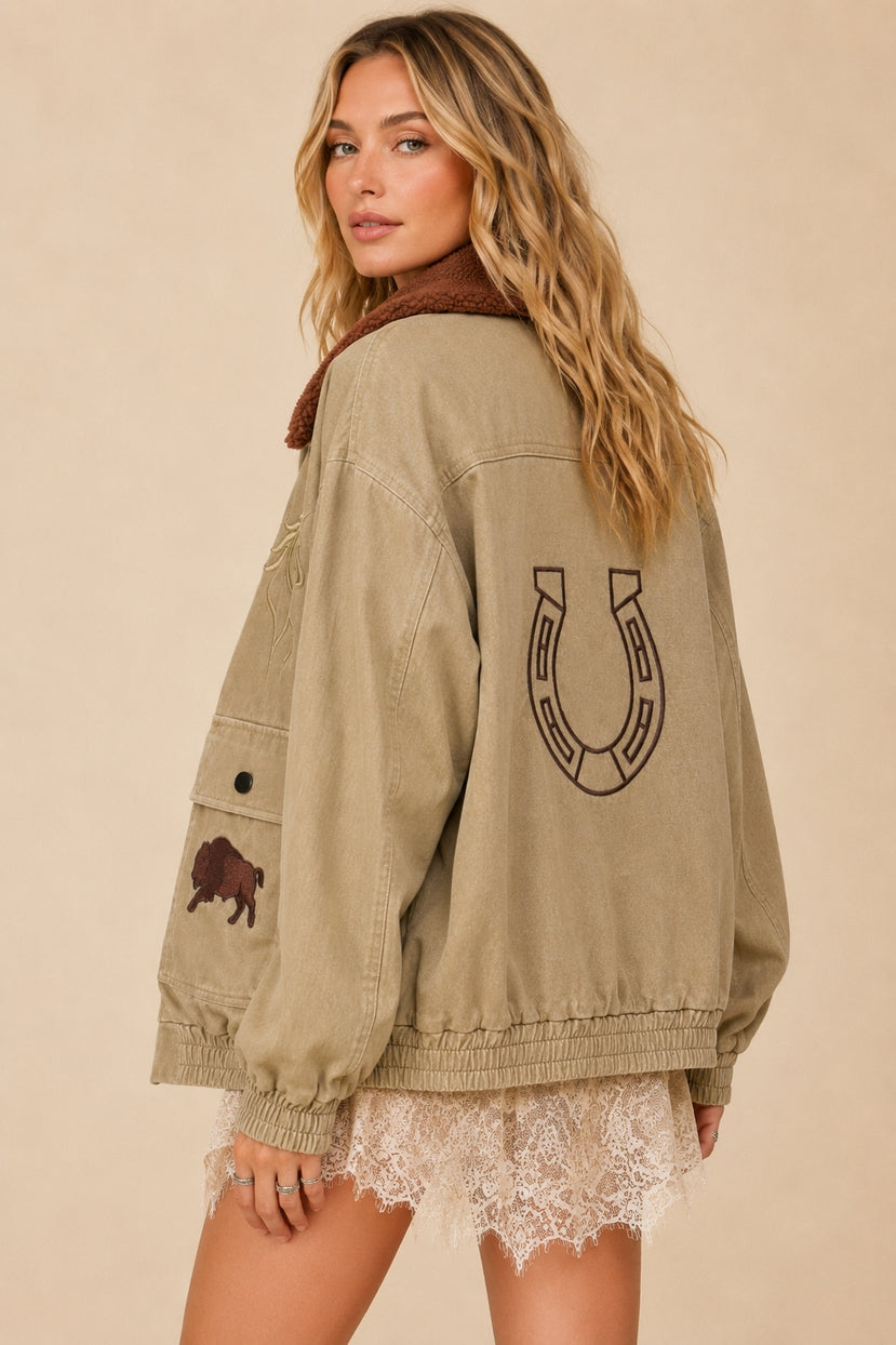 Badlands Sherpa-Collar Denim Jacket