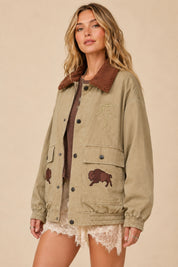 Badlands Sherpa-Collar Denim Jacket