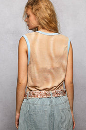 Bare Minimum Contrast Trim Ribeed Tank