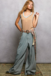 Bare Minimum Contrast Trim Ribeed Tank
