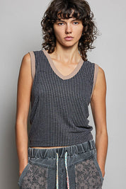 Bare Minimum Contrast Trim Ribeed Tank