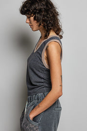 Bare Minimum Contrast Trim Ribeed Tank