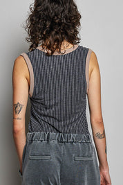 Bare Minimum Contrast Trim Ribeed Tank