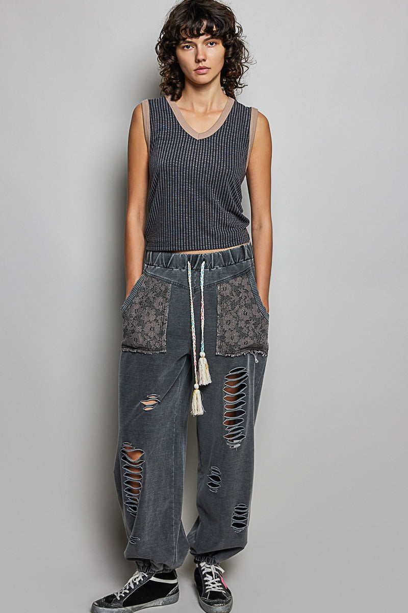 Bare Minimum Contrast Trim Ribeed Tank