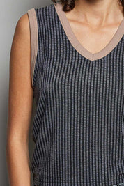 Bare Minimum Contrast Trim Ribeed Tank