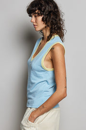 Bare Minimum Contrast Trim Ribeed Tank