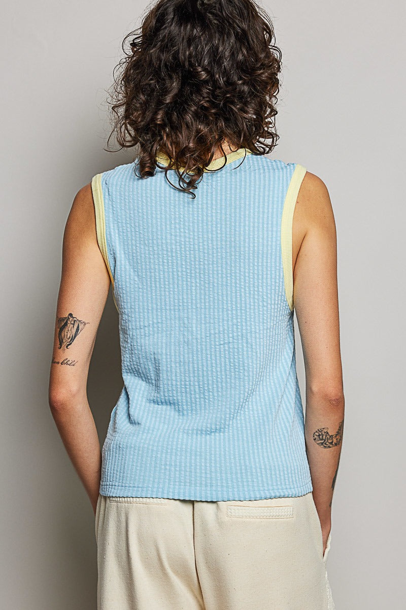 Bare Minimum Contrast Trim Ribeed Tank