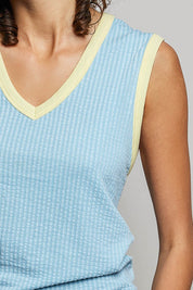 Bare Minimum Contrast Trim Ribeed Tank