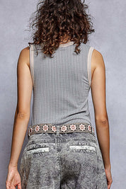 Bare Minimum Contrast Trim Ribeed Tank