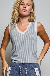 Bare Minimum Contrast Trim Ribeed Tank