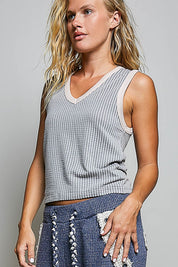 Bare Minimum Contrast Trim Ribeed Tank