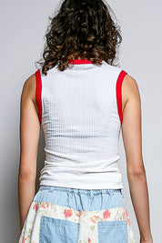Bare Minimum Contrast Trim Ribeed Tank