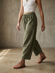 The Essential Mineral Washed Terry Knit Barrel Pants
