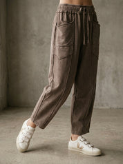 The Essential Mineral Washed Terry Knit Barrel Pants
