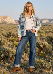 Betty Americana Patchwork Denim Jacket
