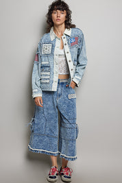 Betty Americana Patchwork Denim Jacket