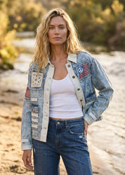 Betty Americana Patchwork Denim Jacket