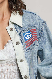 Betty Americana Patchwork Denim Jacket